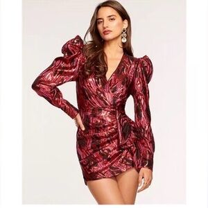 Ramy Brook Vibrant Red Patterned Dress